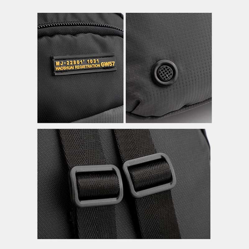 Schultertasche für Herren, lässig, wasserdicht, verstellbare Reißverschlussgurte, Rucksack