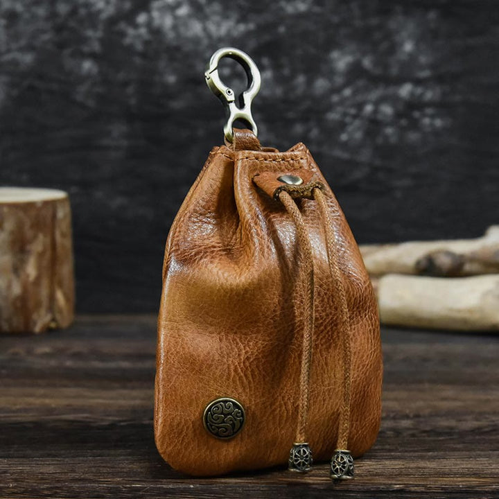 Geldbörse für Damen, Vintage-Stil, Leder, Mini-Einkaufstasche