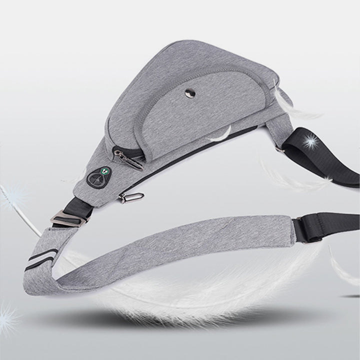 Wasserdichte, leichte, multifunktionale, stahlsichere Schultertasche mit Kopfhöreranschluss