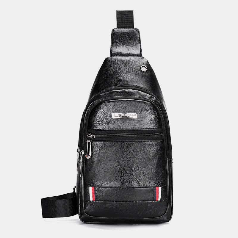 Leder-Umhängetasche für Herren, für Outdoor-Reisen, Brusttasche, Tagesrucksack