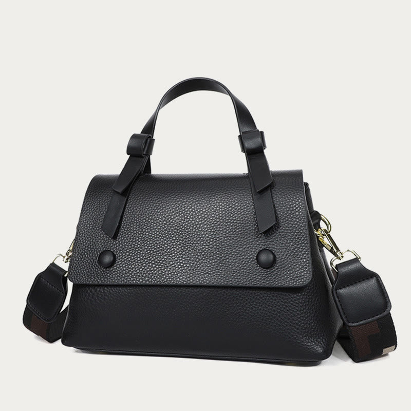 Retro-Tasche mit Henkel für Damen aus Leder mit Litschi-Muster