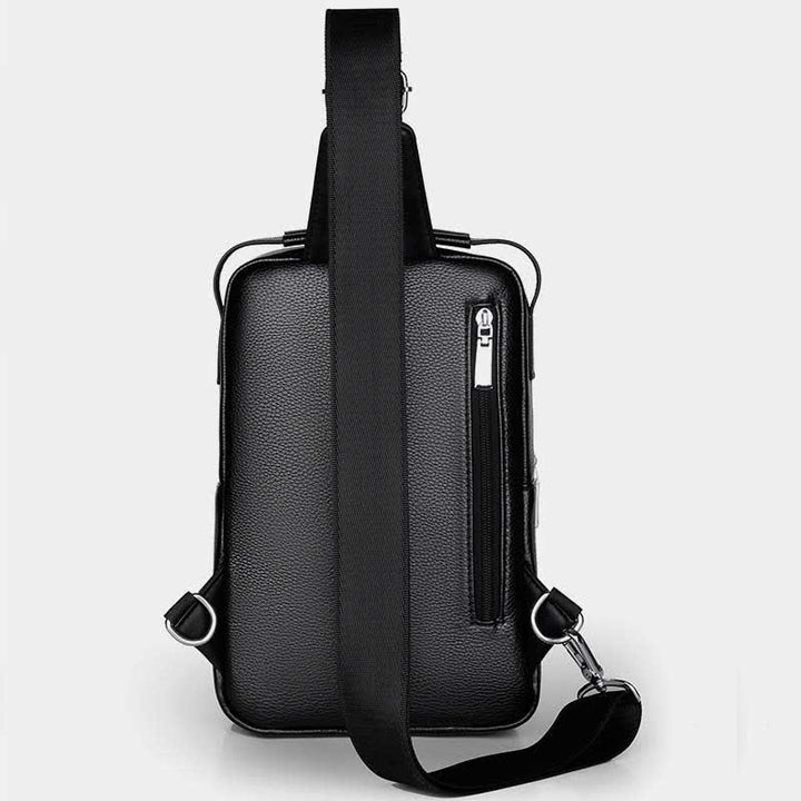 Herren Leder Sling Rucksack Brust Crossbody Schultertasche für Reisen Wandern