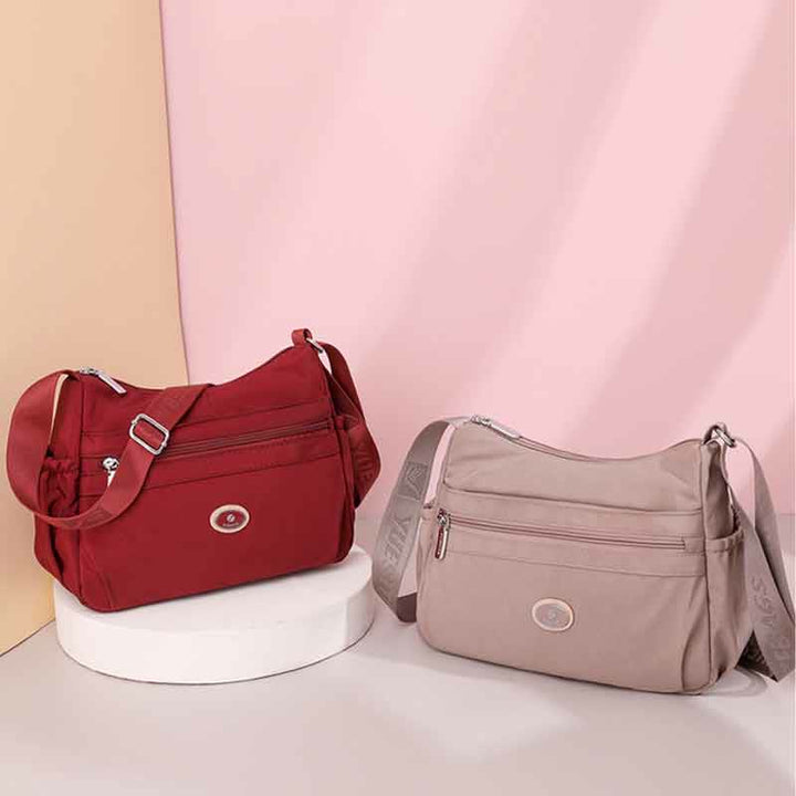 Mehrfarbige Umhängetasche für Damen, große Pendlertasche aus Nylon