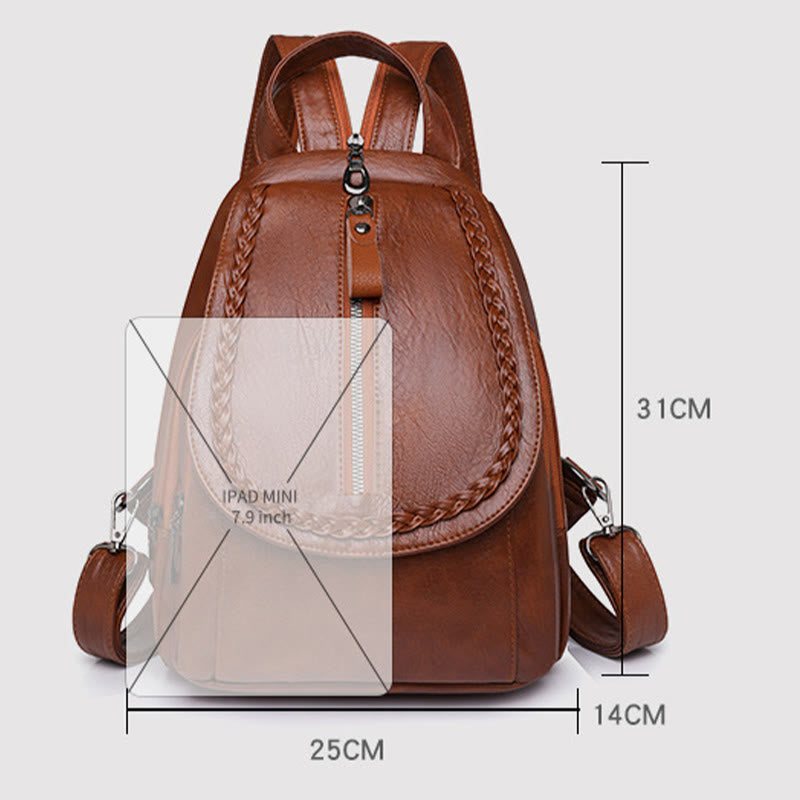 Twist Clamshell Lederrucksack Convetible Sling Bag für Damen