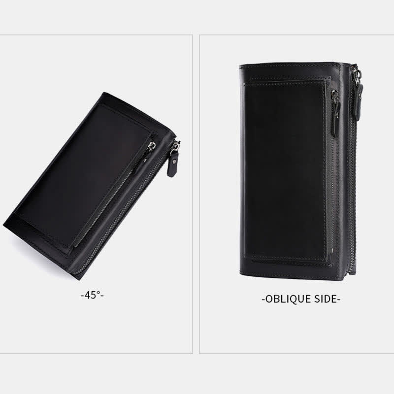 Große Kapazität Leder Männer Clutch Handtasche lange Brieftasche Handytasche