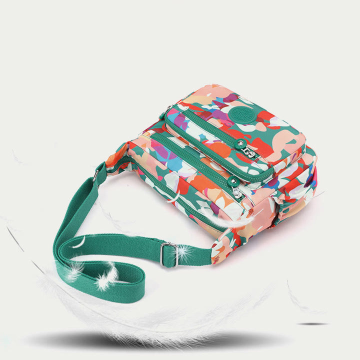 Umhängetasche aus Nylon für Damen, bedruckt, mehrfarbig, robuste Tasche