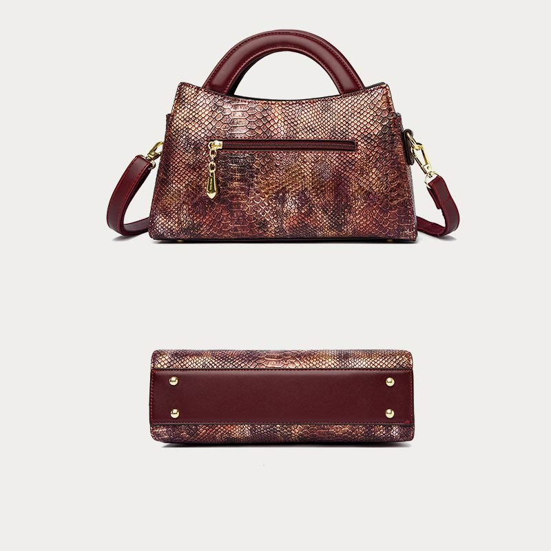 Top-Griff-Tasche für Damen Schlangenhaut-Maserungsform Elegante Umhängetasche