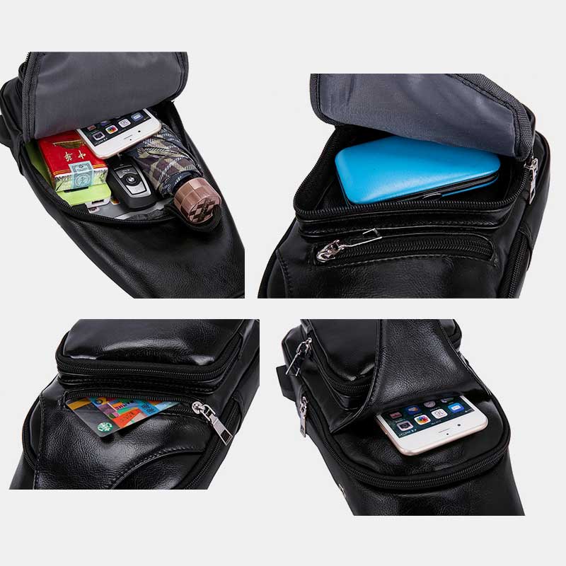 Weiche, dreifach verwendbare Schultertasche mit mehreren Taschen für Ausflüge