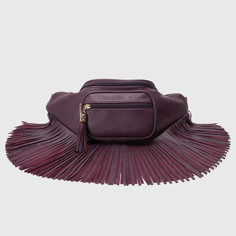 Gürteltasche für Damen, multifunktionale Umhängetasche mit Quaste für den Außenbereich