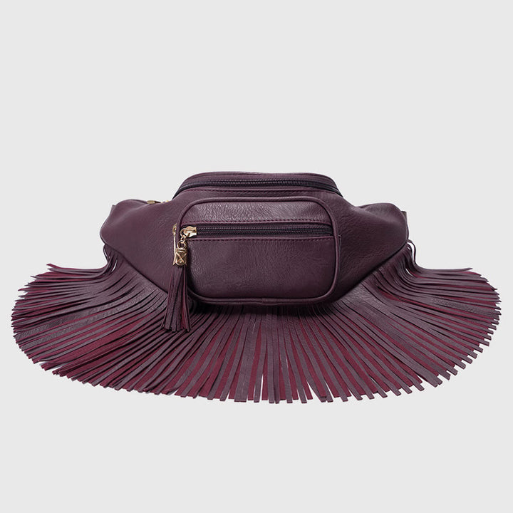 Gürteltasche für Damen, multifunktionale Umhängetasche mit Quaste für den Außenbereich