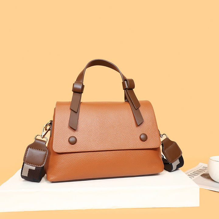 Retro-Tasche mit Henkel für Damen aus Leder mit Litschi-Muster