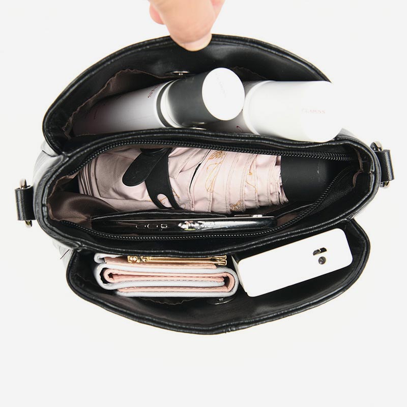Geldbörsen und Handtaschen für Damen, Umhängetasche aus PU mit mehreren Fächern