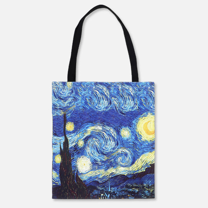 Schultertasche für Frauen mit Sternenhimmel, Ölgemälde, Leinwand, Strand