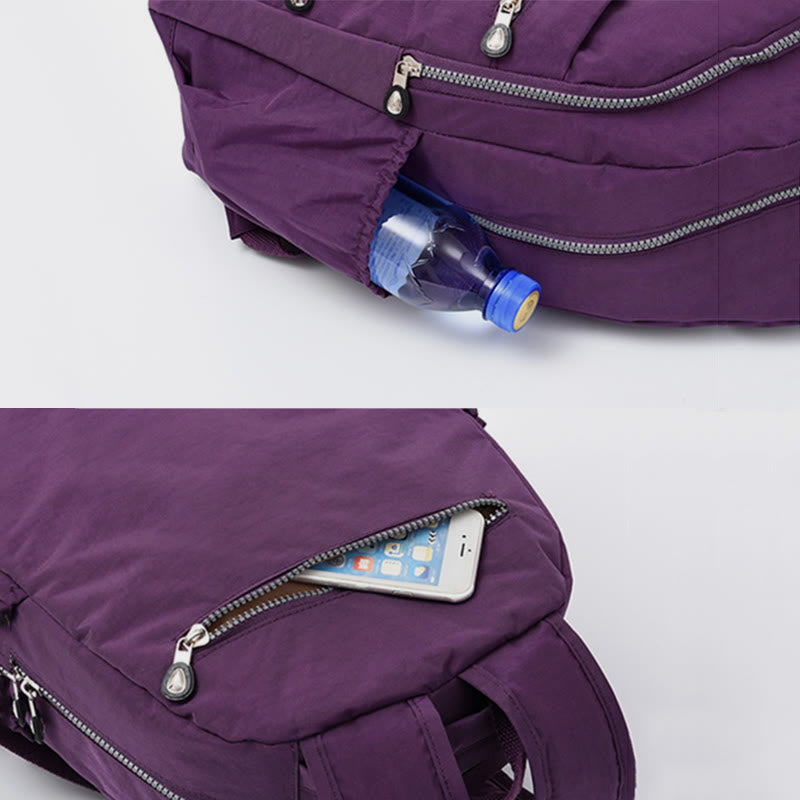 Nylon-Rucksack mit mehreren Taschen, leichter, lässiger Reise-Tagesrucksack für Damen