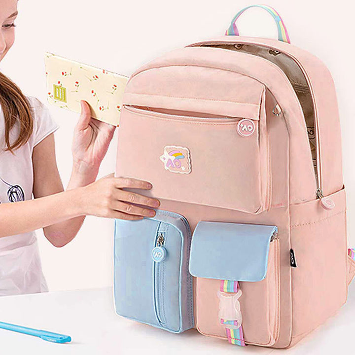 Leichter, wasserdichter, großer Kapazitäts-, bequemer, süßer Schulrucksack im College-Stil