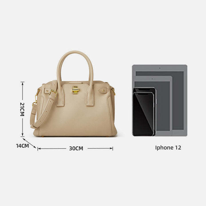 Elegante Handtasche für Damen, große, klassische Tragetasche aus veganem Leder