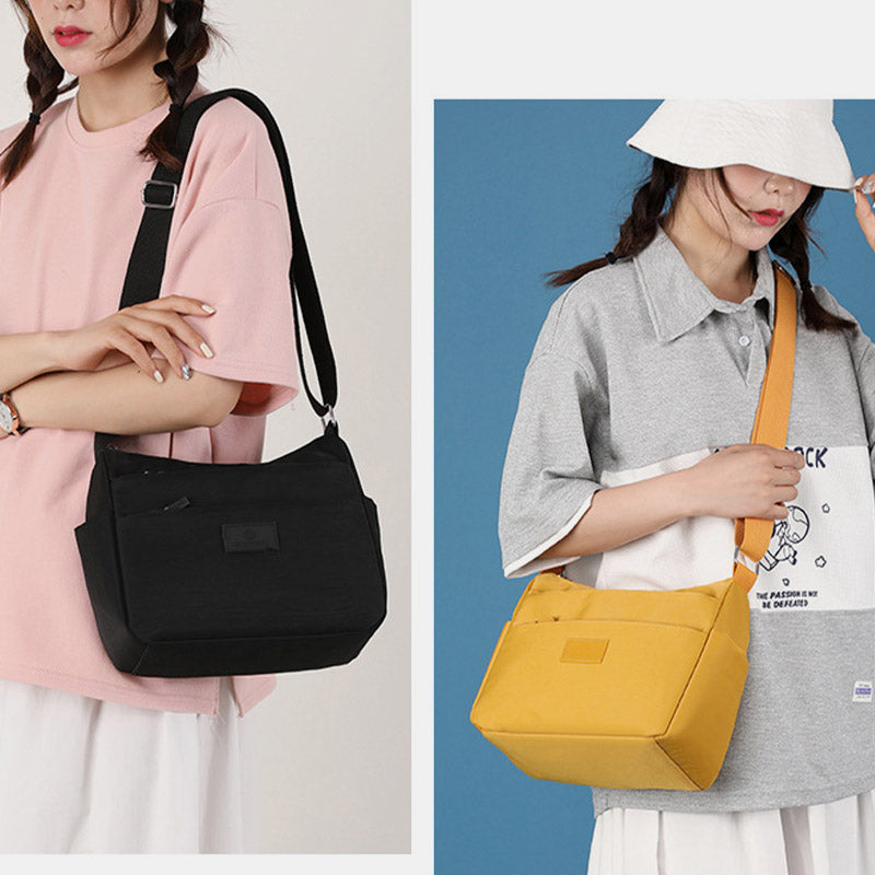 Geräumige Handtaschen mit mehreren Taschen für Damen, einfarbig, lässige Umhängetasche