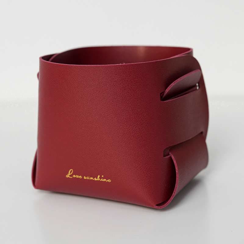 PU Leder Valet Tray Catchall Tisch Organizer Nachttisch Organizer