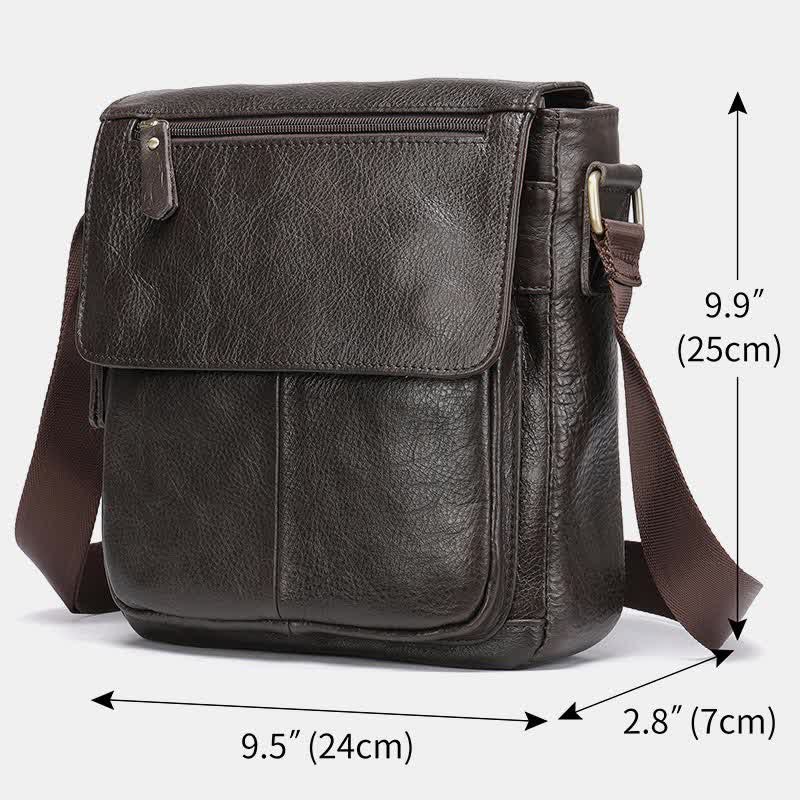 Herren Umhängetasche Echtes Leder Kleine Messenger Bag Crossbody Bag