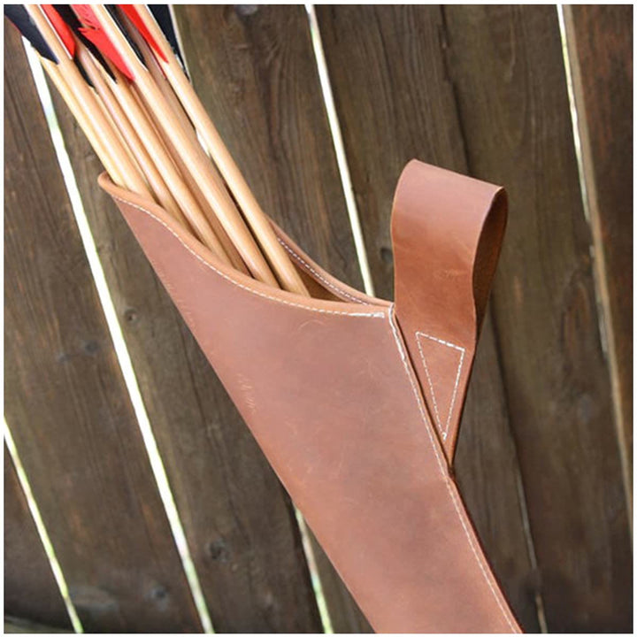Pfeilholster für Outdoor-Retro, praktischer Leder-Rückenköcher