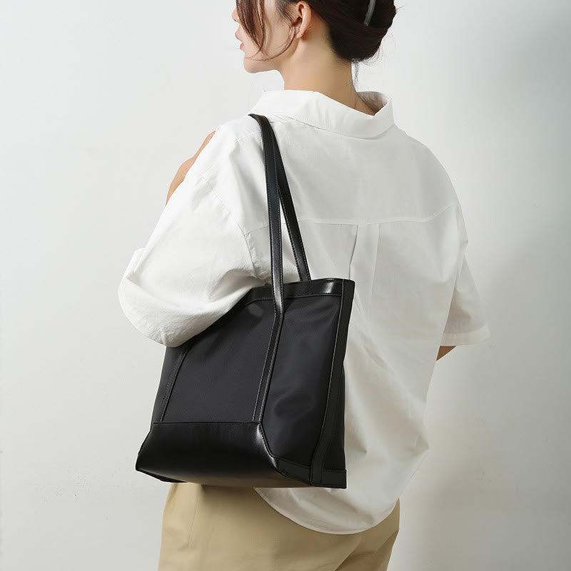 Große Tragetasche, robuste Schulterhandtasche aus PU-Leder