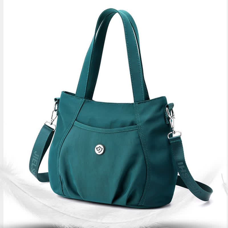 Leichte Umhängetasche aus Nylon mit mehreren Taschen und Reißverschlusstasche für Damen