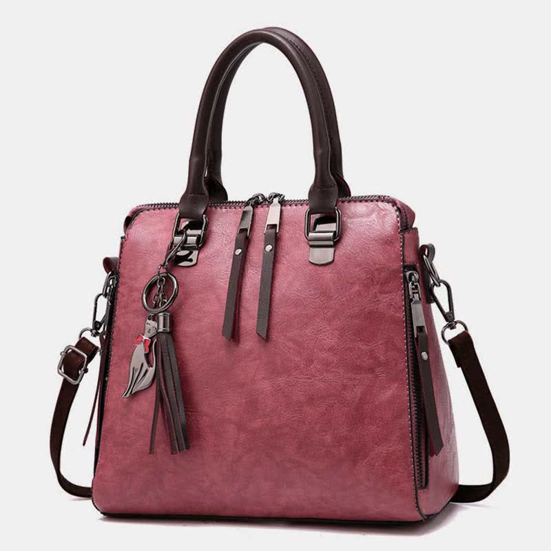 Handtaschen Geldbörsen für Frauen Vegan Leder Top-Griff Schultertasche mit Reißverschluss
