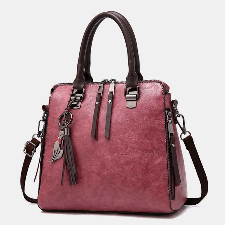 Handtaschen Geldbörsen für Frauen Vegan Leder Top-Griff Schultertasche mit Reißverschluss