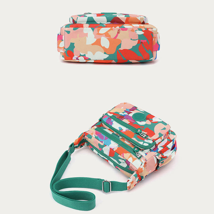 Umhängetasche aus Nylon für Damen, bedruckt, mehrfarbig, robuste Tasche