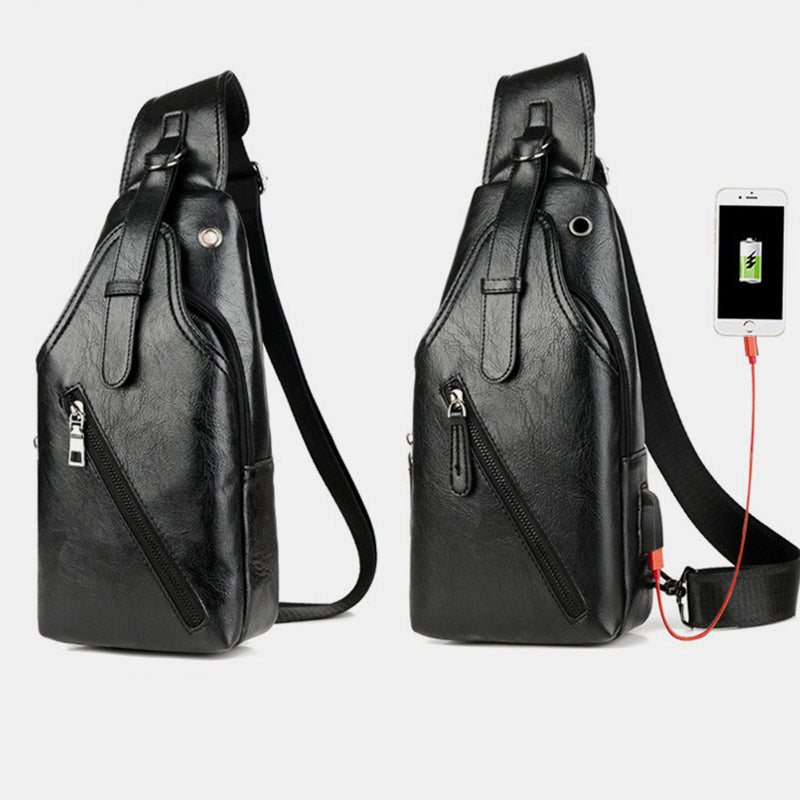 Wasserdichte Schultertasche mit Diebstahlschutz und USB-Aufladung