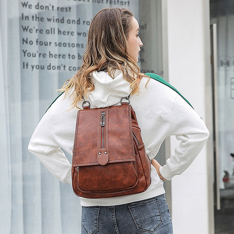 Damen Modischer Rucksack, Geldbörse, multifunktionales Design, Umhängetasche mit Schultergurt
