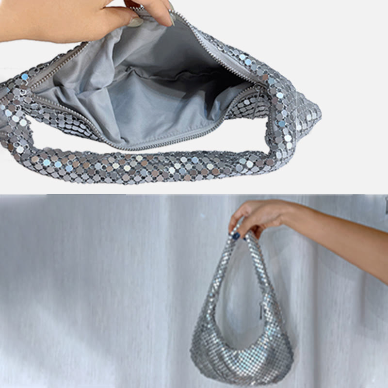 Abendtasche für Damen, Metall, glitzernd, glitzernd, Party-Geldbörse 