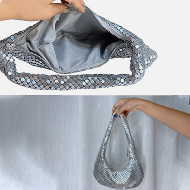 Abendtasche für Damen, Metall, glitzernd, glitzernd, Party-Geldbörse 
