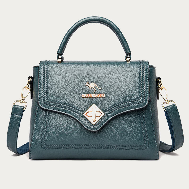 Klassische Tragetasche für den Weg zur Arbeit, minimalistische kleine Lederhandtasche