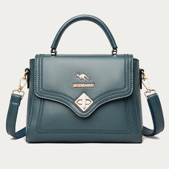 Klassische Tragetasche für den Weg zur Arbeit, minimalistische kleine Lederhandtasche