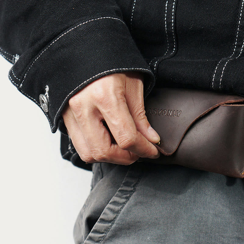 Aufbewahrungstasche für Retro-Brillen, tragbar, leicht, Gürteltasche aus Leder
