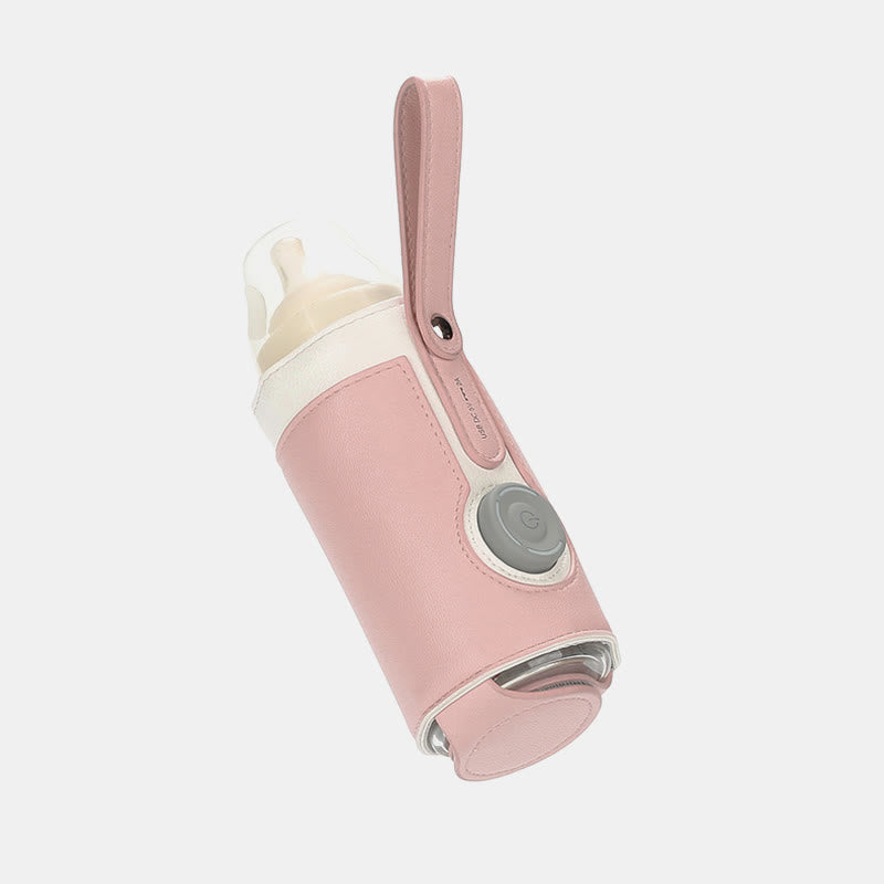 Wasserflasche Tragetasche für Baby tragbares Leder verstellbares Heizbecher-Set