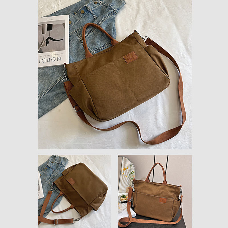 Einfache Tragetasche für Damen, täglich tragbar, Umhängetasche aus Canvas