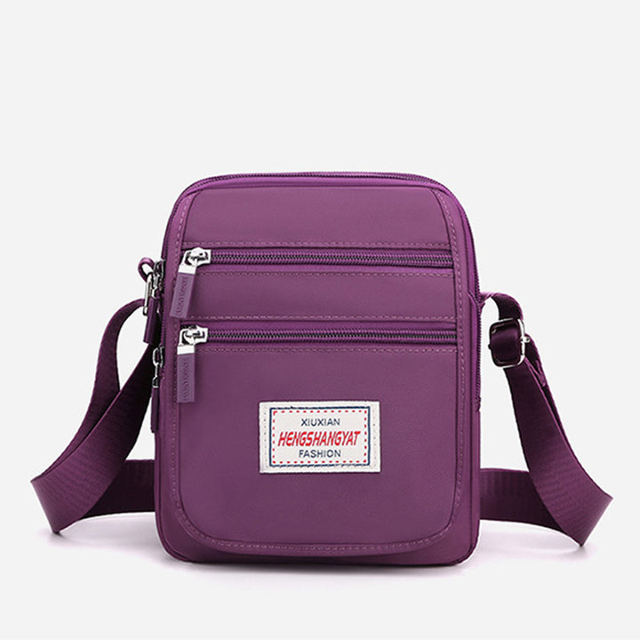 Funktionelle Damen-Geldbörse mit mehreren Taschen, einfarbiges Nylon, Umhängetasche