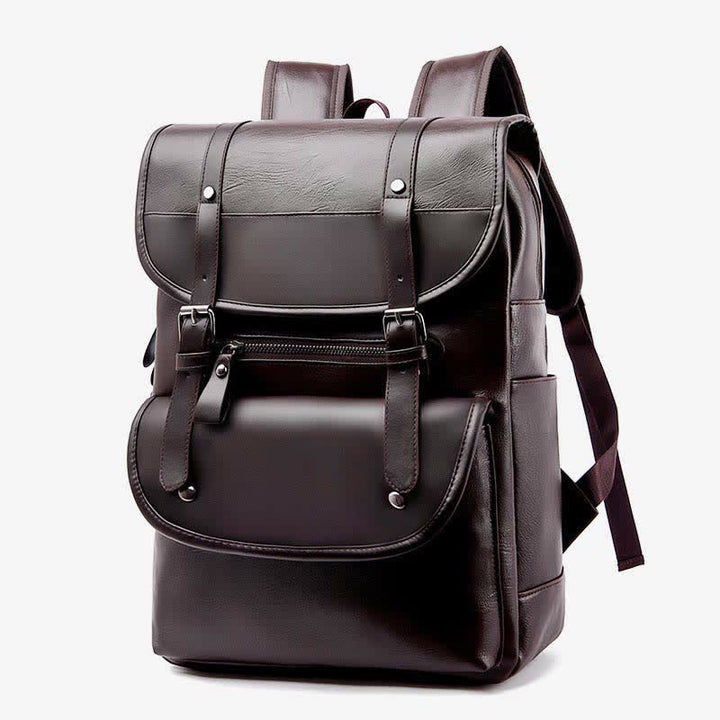 Laptop-Rucksack aus Leder für Herren, großes Fassungsvermögen, für Uni, Reisen, Büro, Tagesrucksack