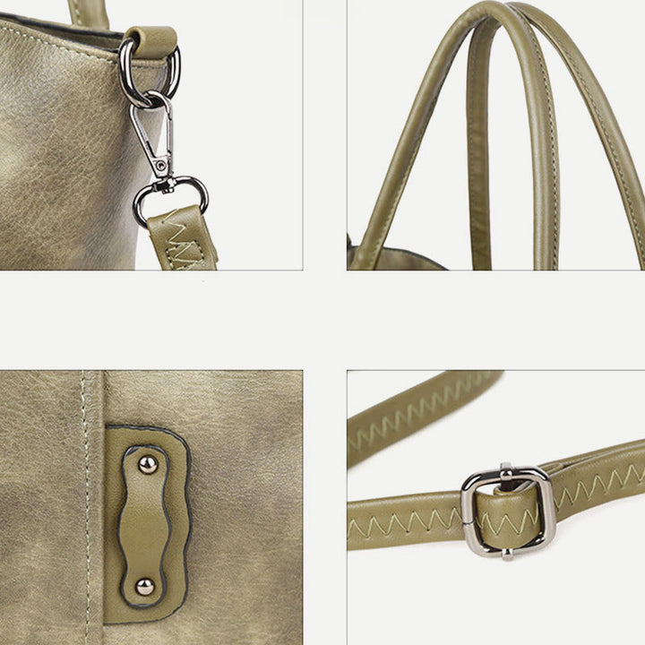 Tragetasche für Damen, Vintage, große Kapazität, Handtasche aus PU-Leder