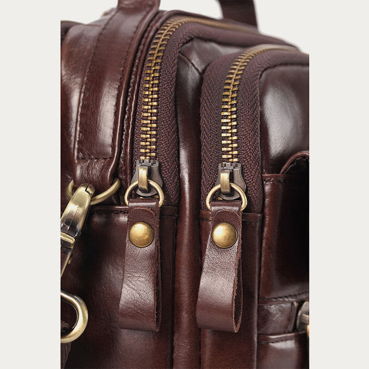 Messenger Bag für Herren, Business, kleine tragbare Umhängetasche aus Leder