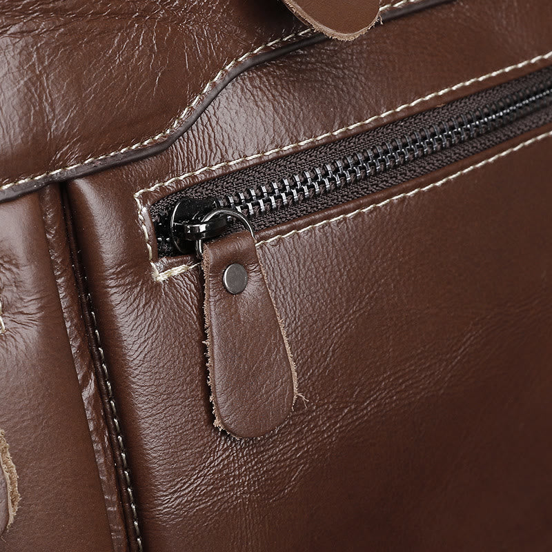 Business Aktentasche Messenger Bag für Herren aus echtem Leder Laptoptasche