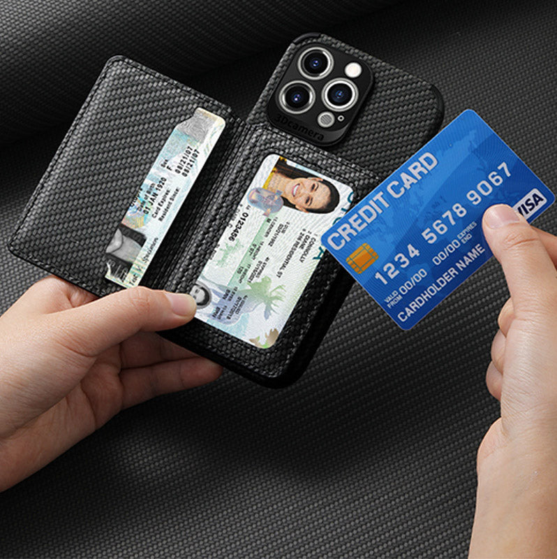 RFID-blockierende Handyhülle mit Kartenhalter und Ständer für das iPhone