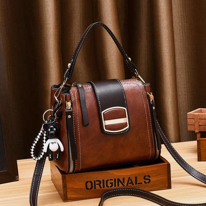 Top-Griff-Tasche für Damen, täglicher Einkaufsbeutel, Umhängetasche aus Leder