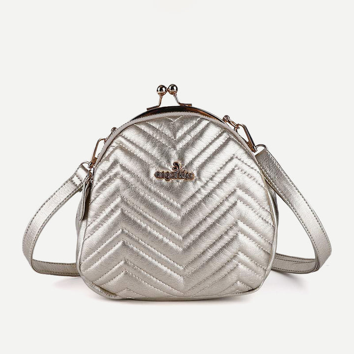 Mini-Rucksack mit drei Fächern, Kisslock-Reißverschluss, Tagesrucksack, modische Party-Geldbörsen, Handtaschen