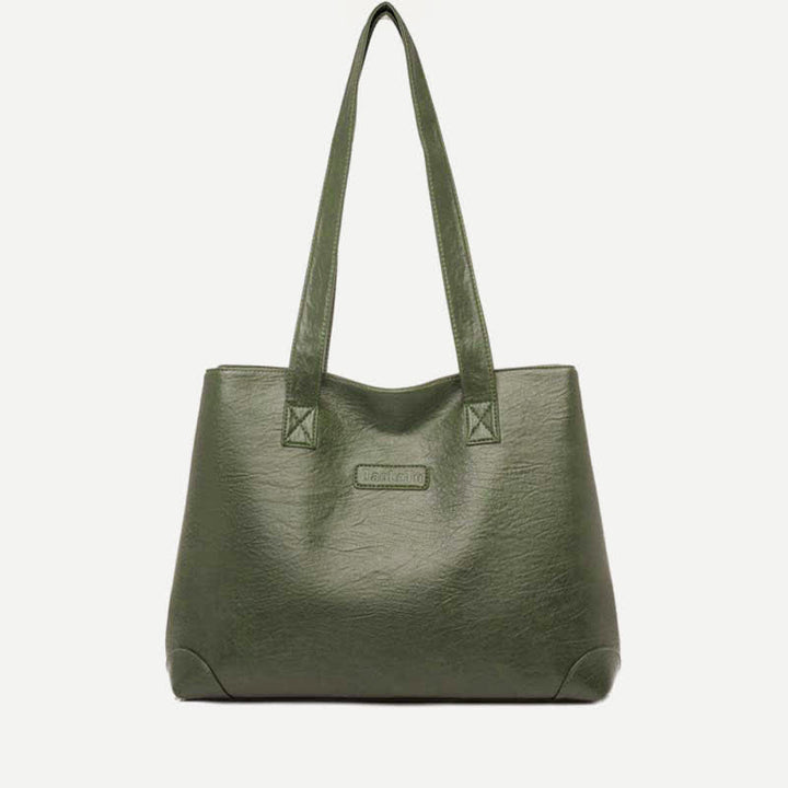 Damen Handtasche aus weichem Kunstleder mit zwei Fächern, Schultertasche