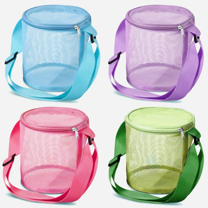 4 Stück Strandtasche für Kinder Sommerferien Muschelsammeltasche