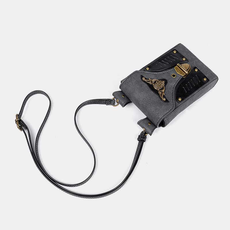 Steampunk kleine Umhängetasche Schultertasche Handytasche mit Gürtelschlaufe