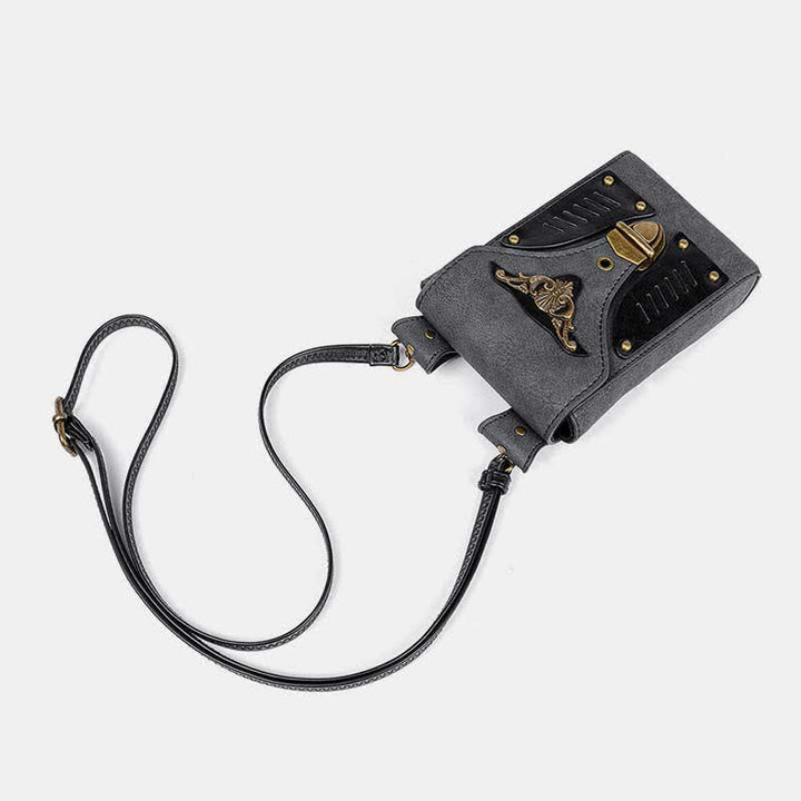 Steampunk kleine Umhängetasche Schultertasche Handytasche mit Gürtelschlaufe